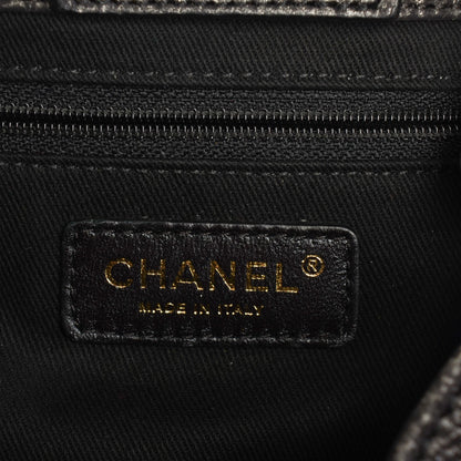 Chanel Iridescent Grained Calfskin Stitched Accordion Tote Dark Grey 6 of 7