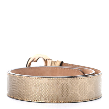 Gucci Metallic Guccissima Interlocking G Belt 90 36 Gold 2 of 5