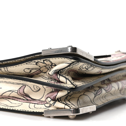 Prada X JAMES JEAN Glace Calfskin Rabbit Print Cahier Bag Opaline 16 of 17