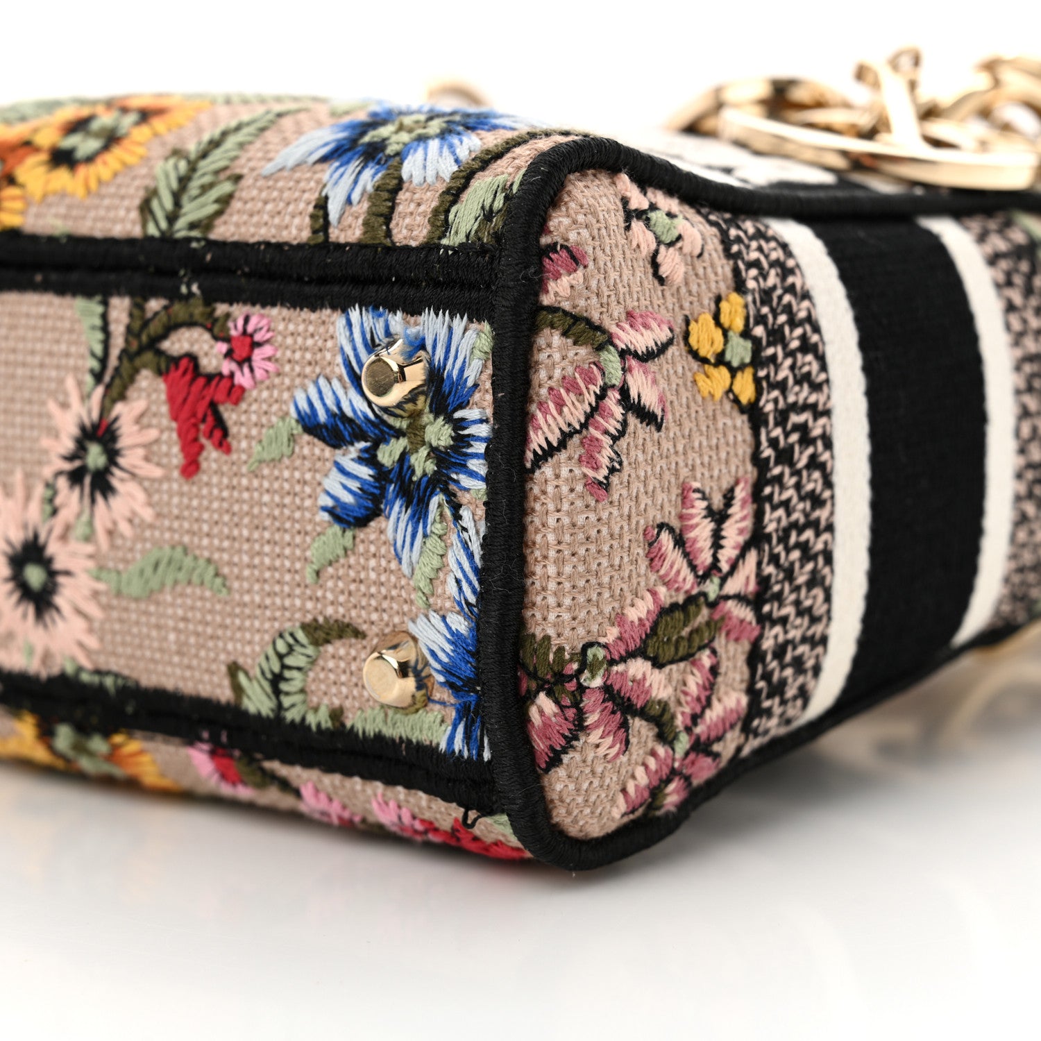 Christian Dior Canvas Mille Fleurs Embroidered Mini Lady D-Lite  Beige Multicolor 10 of 11