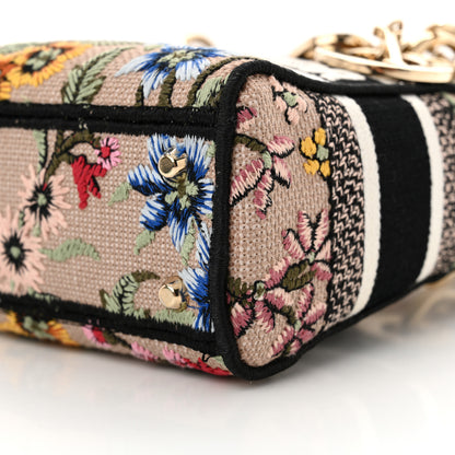 Christian Dior Canvas Mille Fleurs Embroidered Mini Lady D-Lite  Beige Multicolor 10 of 11