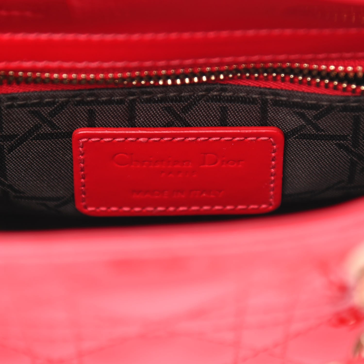 Christian Dior Patent Cannage Mini Lady Dior Red 6 of 10