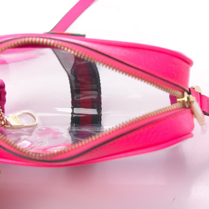 Gucci Vinyl Web Mini Ophidia Transparent Shoulder Bag Fluorescent Fuchsia 5 of 11