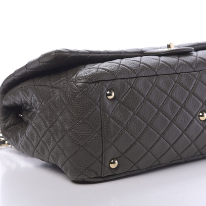 Chanel Metallized Calfskin Quilted XXL Travel Flap Bag Khaki 8 of 11