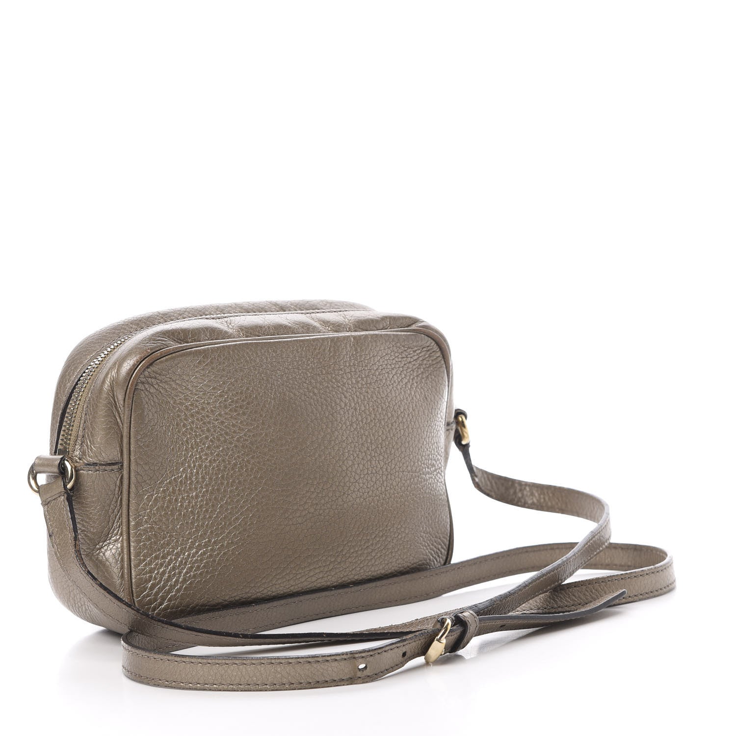 Gucci Metallic Pebbled Calfskin Small Soho Disco Bag Golden Beige 3 of 23