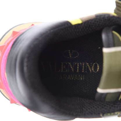 Valentino Garavani Nappa Suede Camouflage Womens Rockrunner Sneakers 39 Military Green 7 of 9