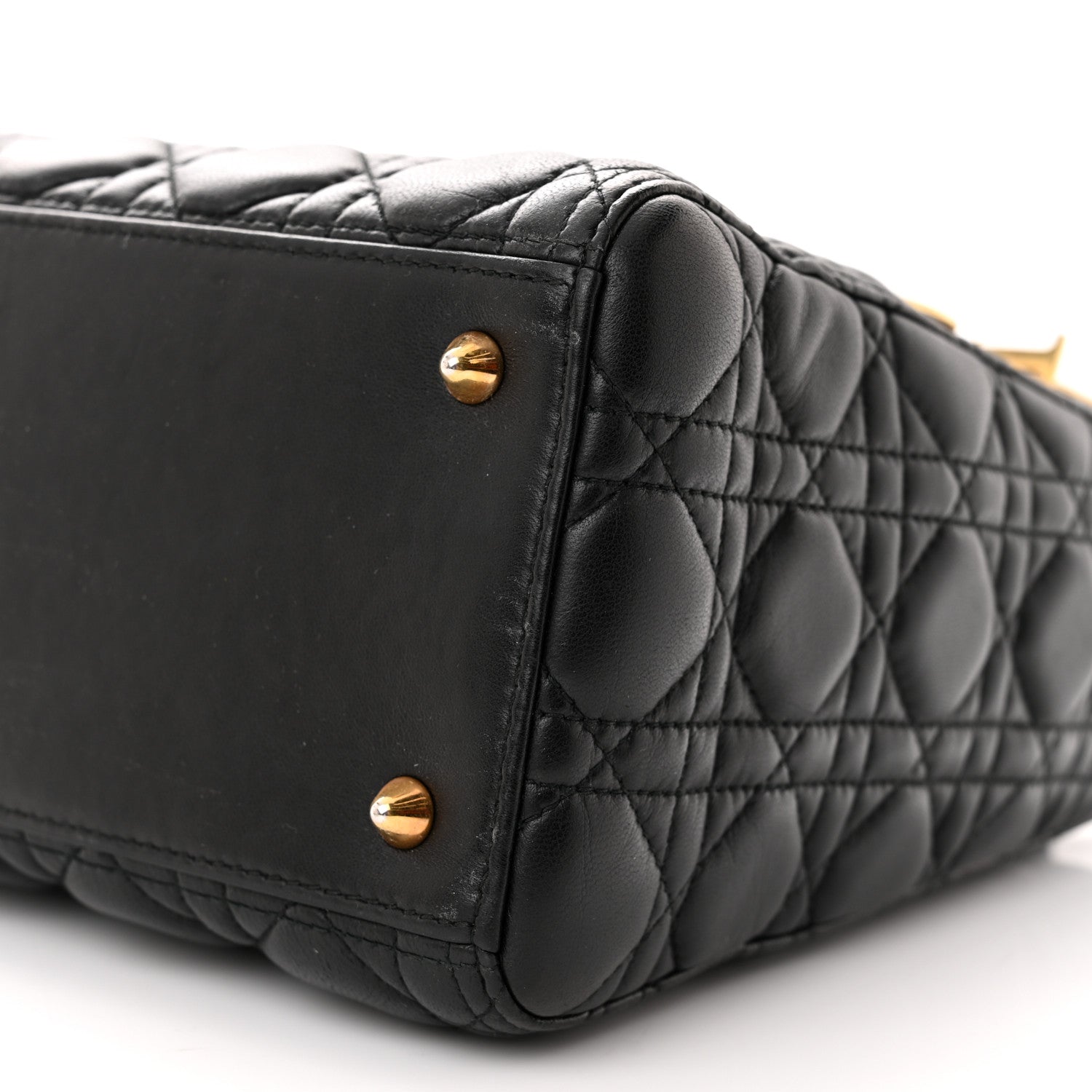 Christian Dior Lambskin Cannage Medium Lady Dior Black 10 of 10