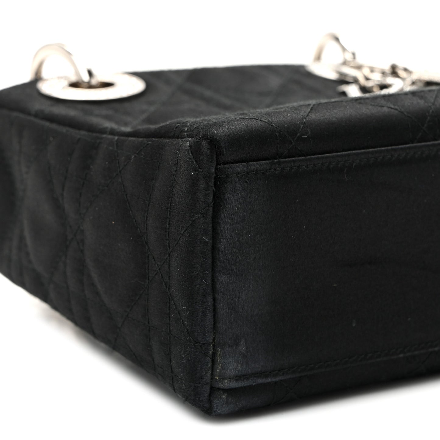 Satin Swarovski Crystal Acrylic PVC Cannage Mini Lady Dior Black