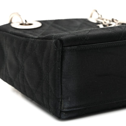 Christian Dior Satin Swarovski Crystal Acrylic PVC Cannage Mini Lady Dior Black 9 of 11