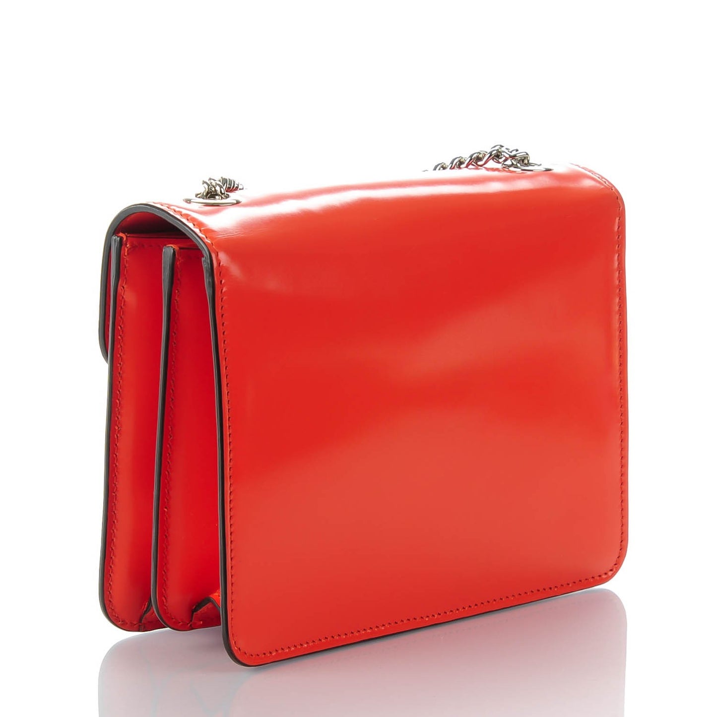 Shade Lux Calfskin Small Interlocking Shoulder Bag New Dark Orange