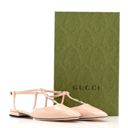 Gucci Vernice Crystal Double G Ballet Flat 37.5 Skin Rose 8 of 8