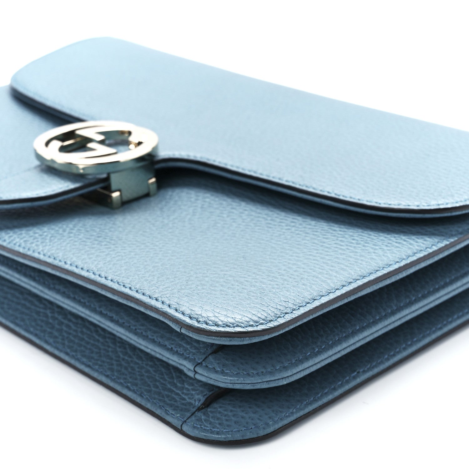 Gucci Dollar Calfskin Interlocking G Shoulder Bag Deep Cobalt 12 of 12