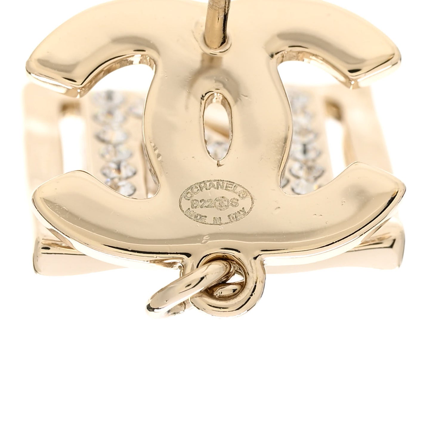Crystal CC No 5 Drop Earrings Gold