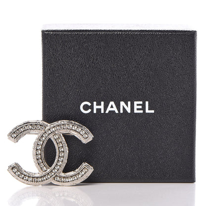 Chanel Crystal CC Brooch Silver 5 of 5