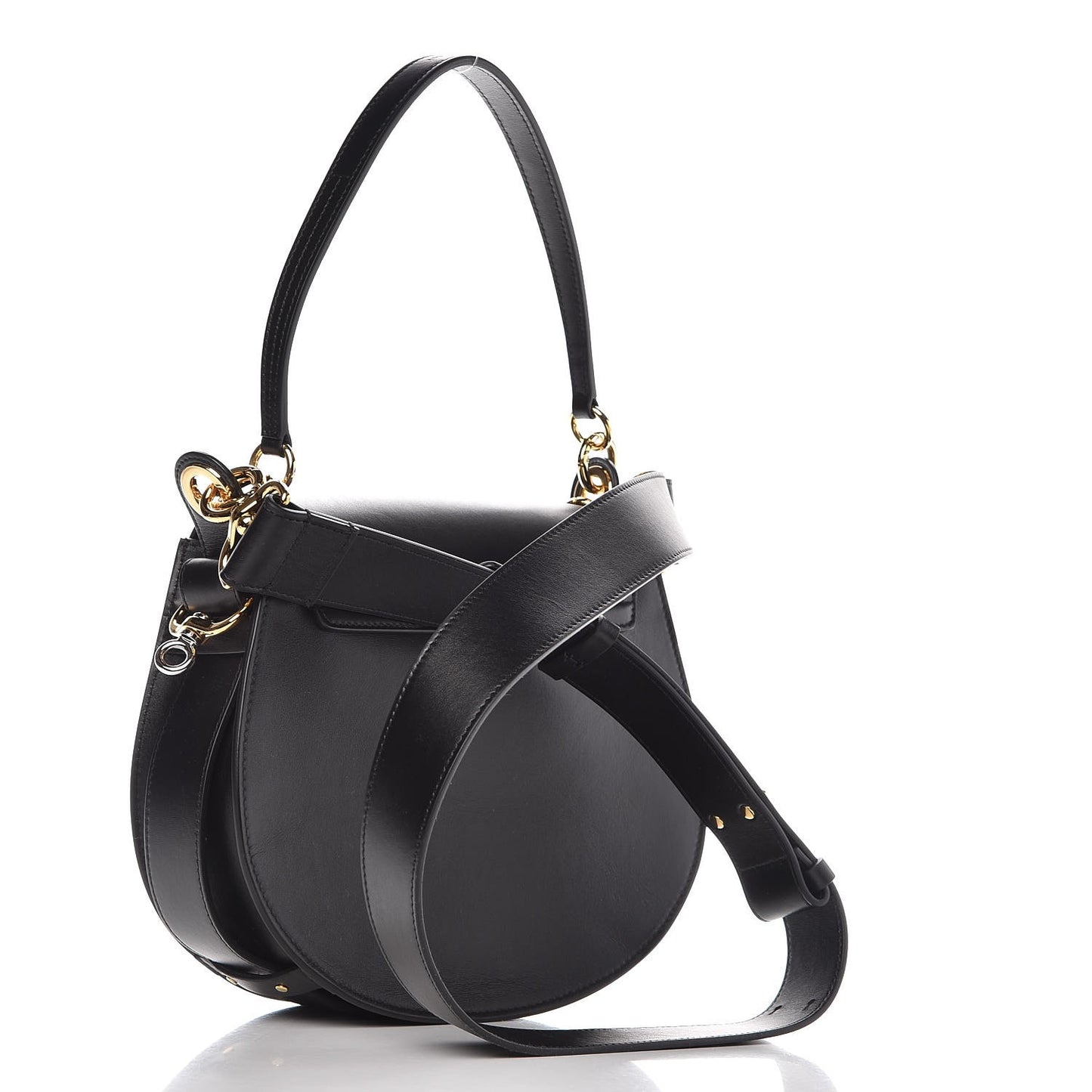 Calfskin Suede Large Tess Bag Black
