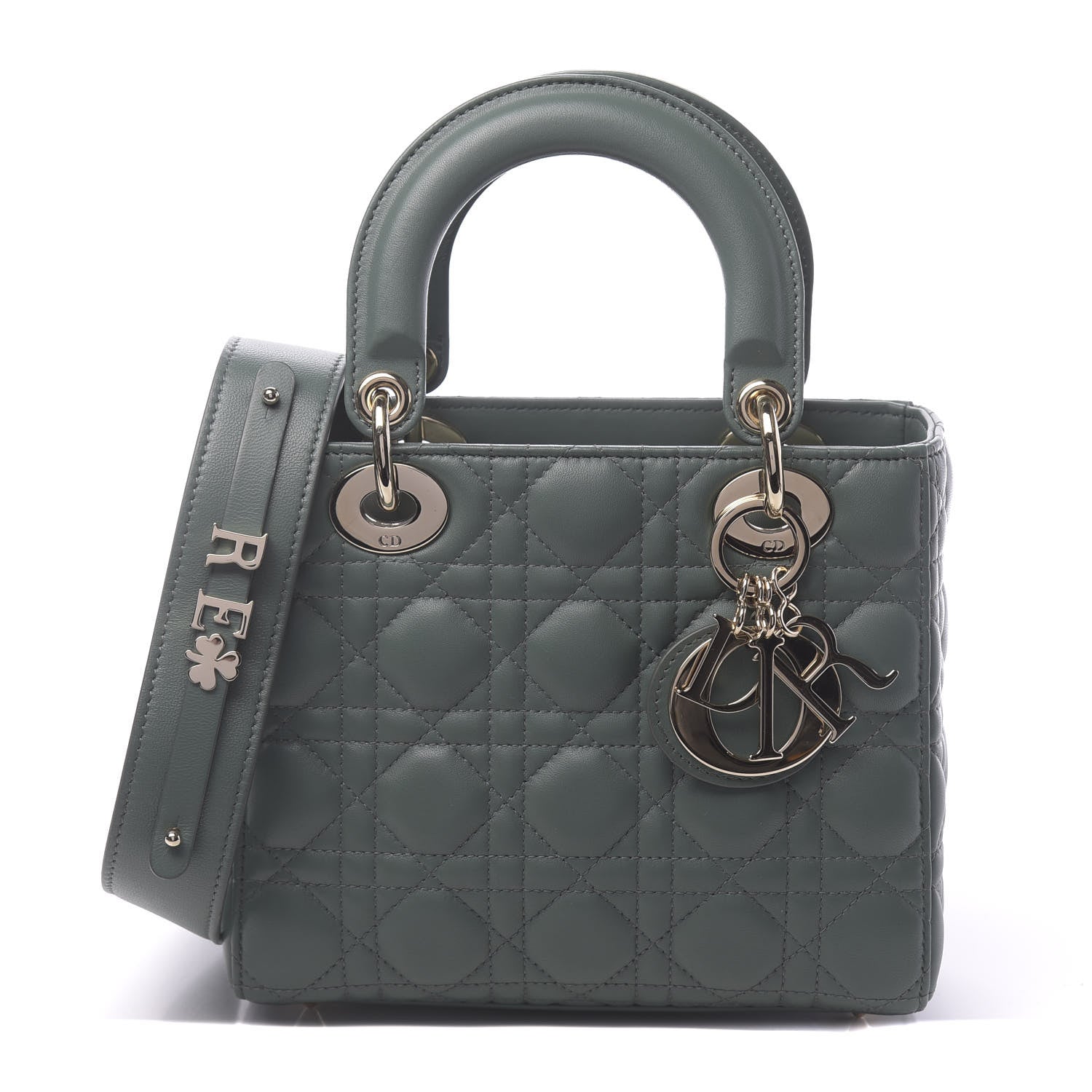 Christian Dior Lambskin Cannage Small My ABCDior Lady Dior Green 1 of 9