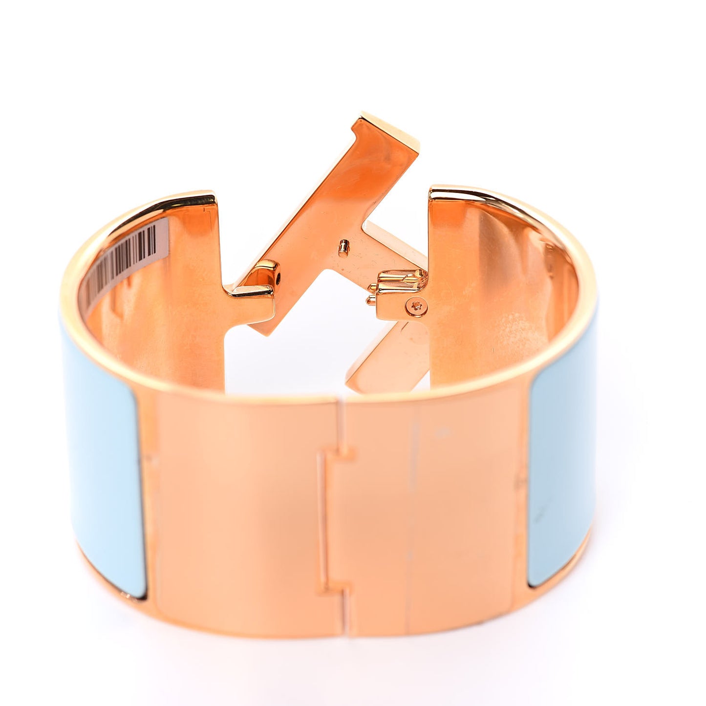 Enamel Extra Wide Clic Clac H Bracelet PM Bleu Glacier