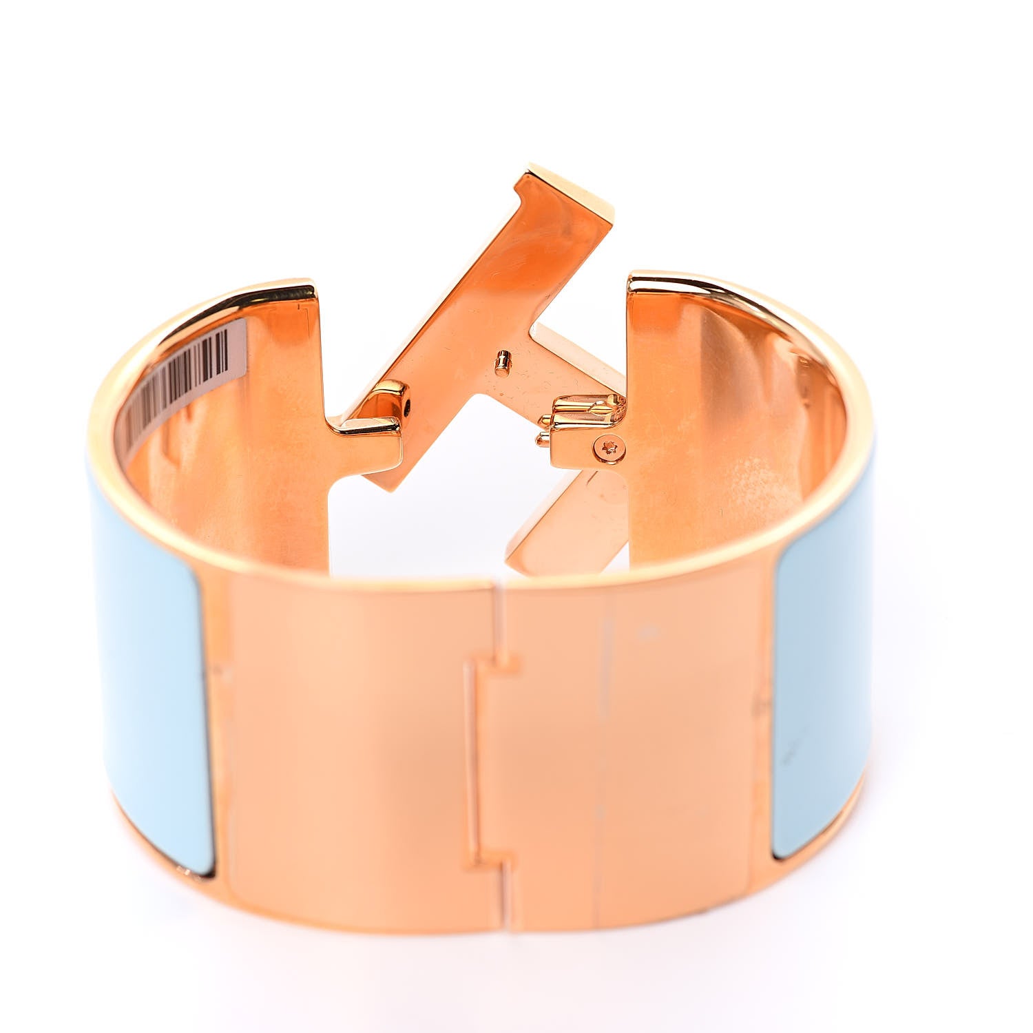 Hermes Enamel Extra Wide Clic Clac H Bracelet PM Bleu Glacier 4 of 5