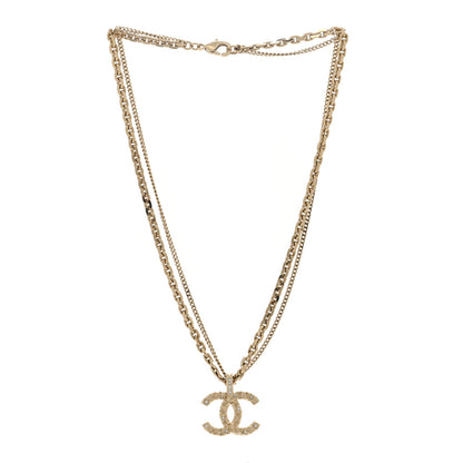 Chanel Crystal CC Multi Strand Chain Necklace Gold 3 of 5