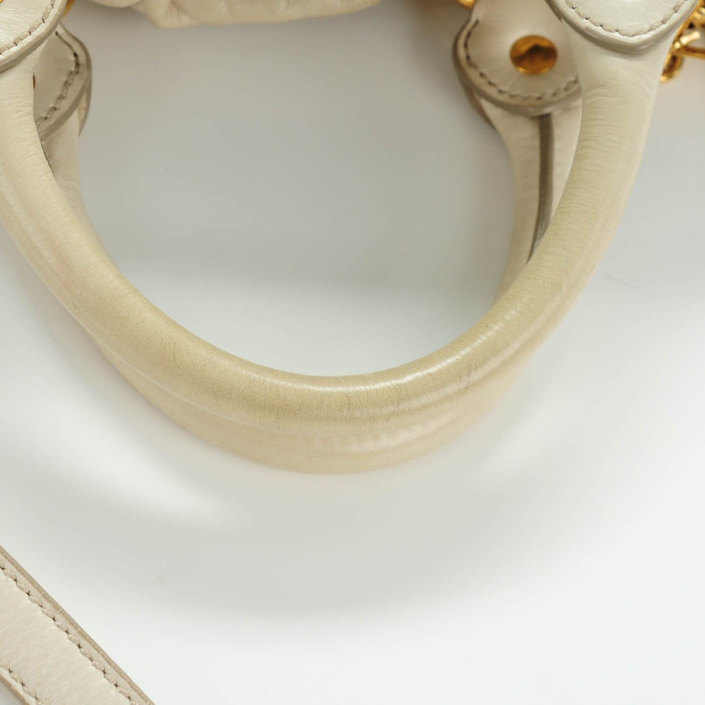 Vitello Lux Gathered Tote Quarzo