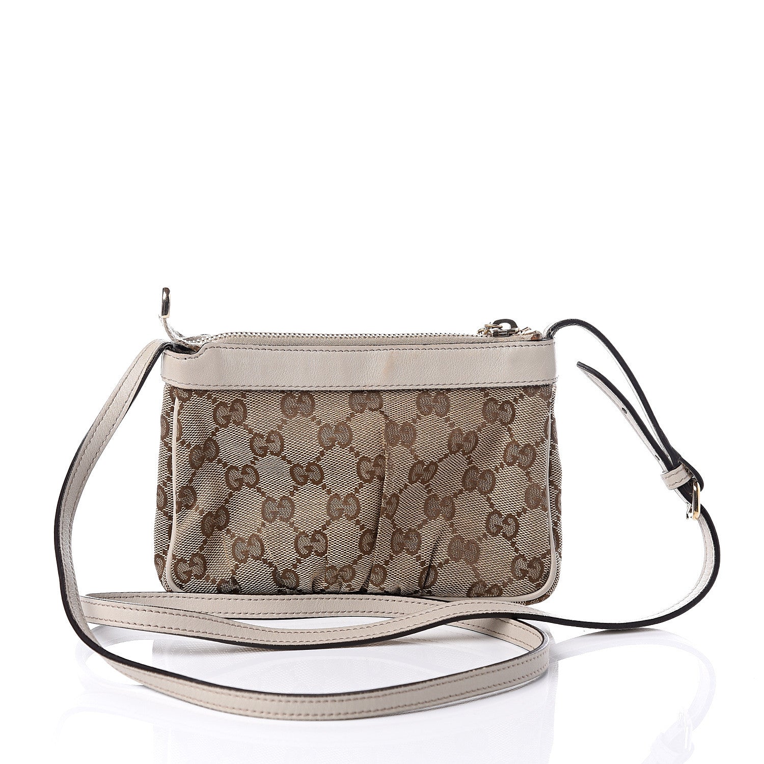 Gucci Monogram GG Heart Charm Crossbody Pochette White 2 of 11