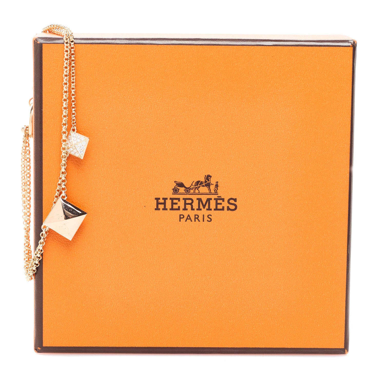Hermes 18K Rose Gold Diamond Clou d'H Bracelet 4 of 4