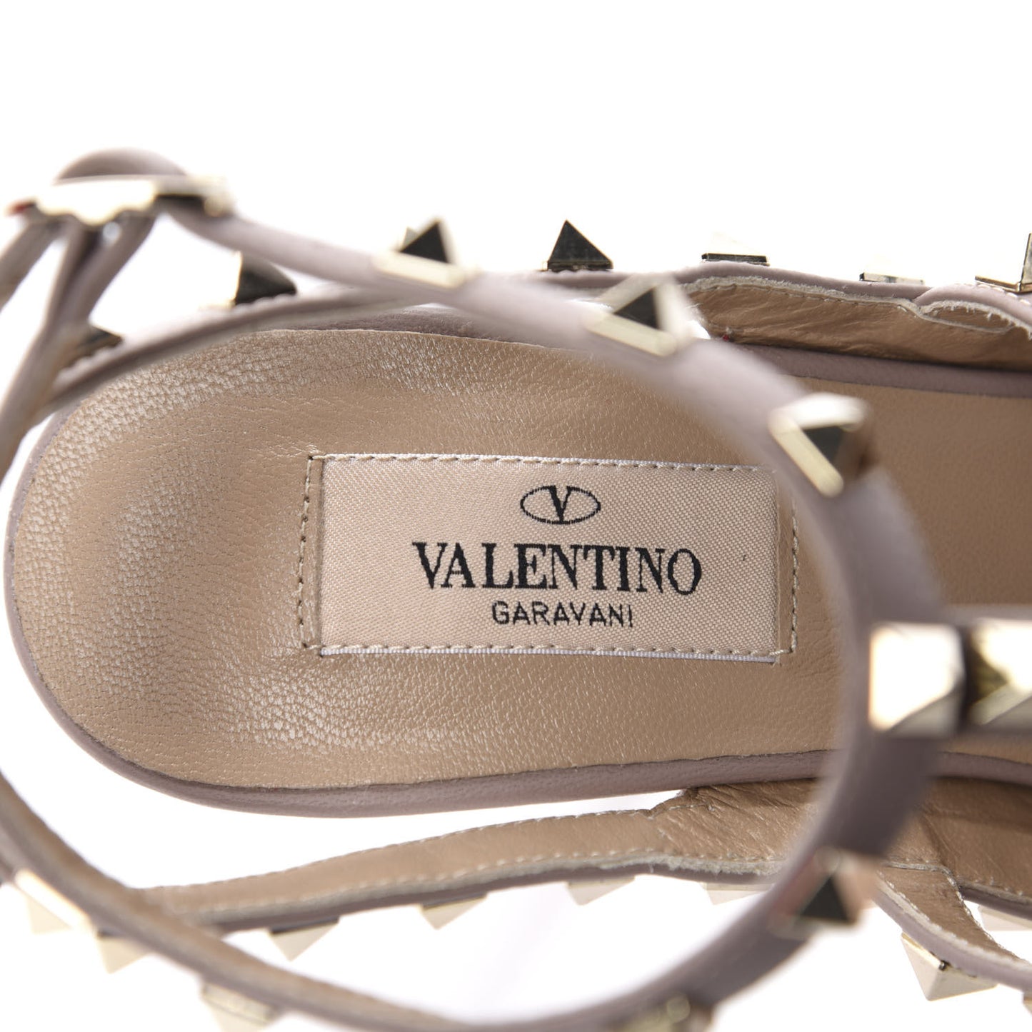 Patent Rockstud Ankle Strap 100mm Pumps 37.5 Rosso Valentino Poudre
