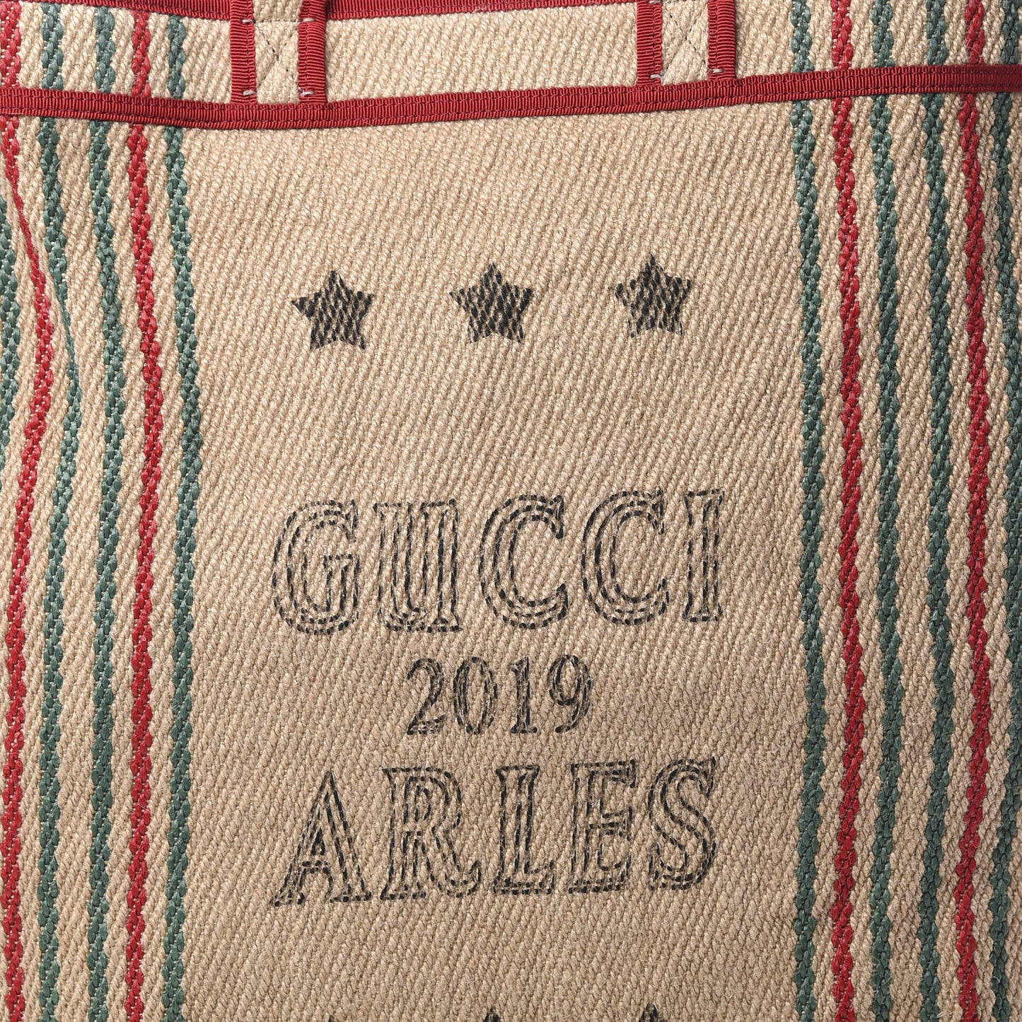 Straw Juta Printed Arles Tote Beige