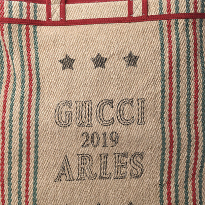 Gucci Straw Juta Printed Arles Tote Beige 8 of 10