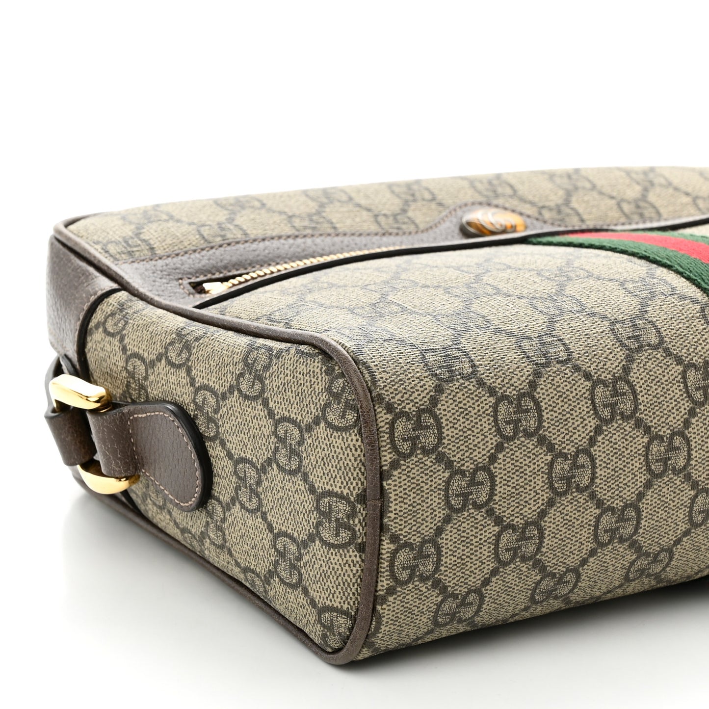 GG Supreme Monogram Web Small Ophidia Shoulder Bag Brown