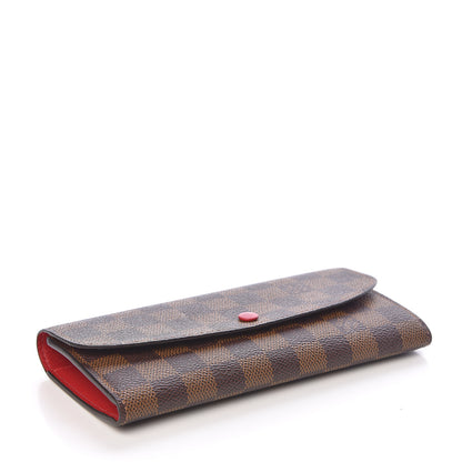 Louis Vuitton Damier Ebene Emilie Wallet Red 4 of 7