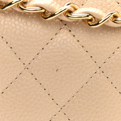 Chanel Caviar Quilted Medium Double Flap Beige 11 of 12