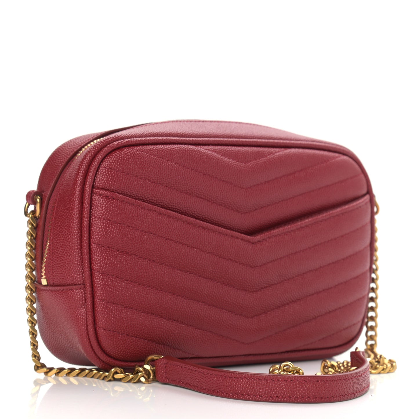 Grain De Poudre Matelasse Monogram Mini Lou Camera Bag Opyum Red