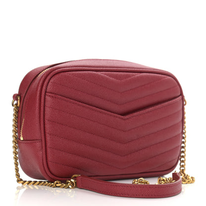 Saint Laurent Grain De Poudre Matelasse Monogram Mini Lou Camera Bag Opyum Red 3 of 9