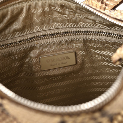 Prada Snakeskin Logo Hobo Roccia 6 of 11