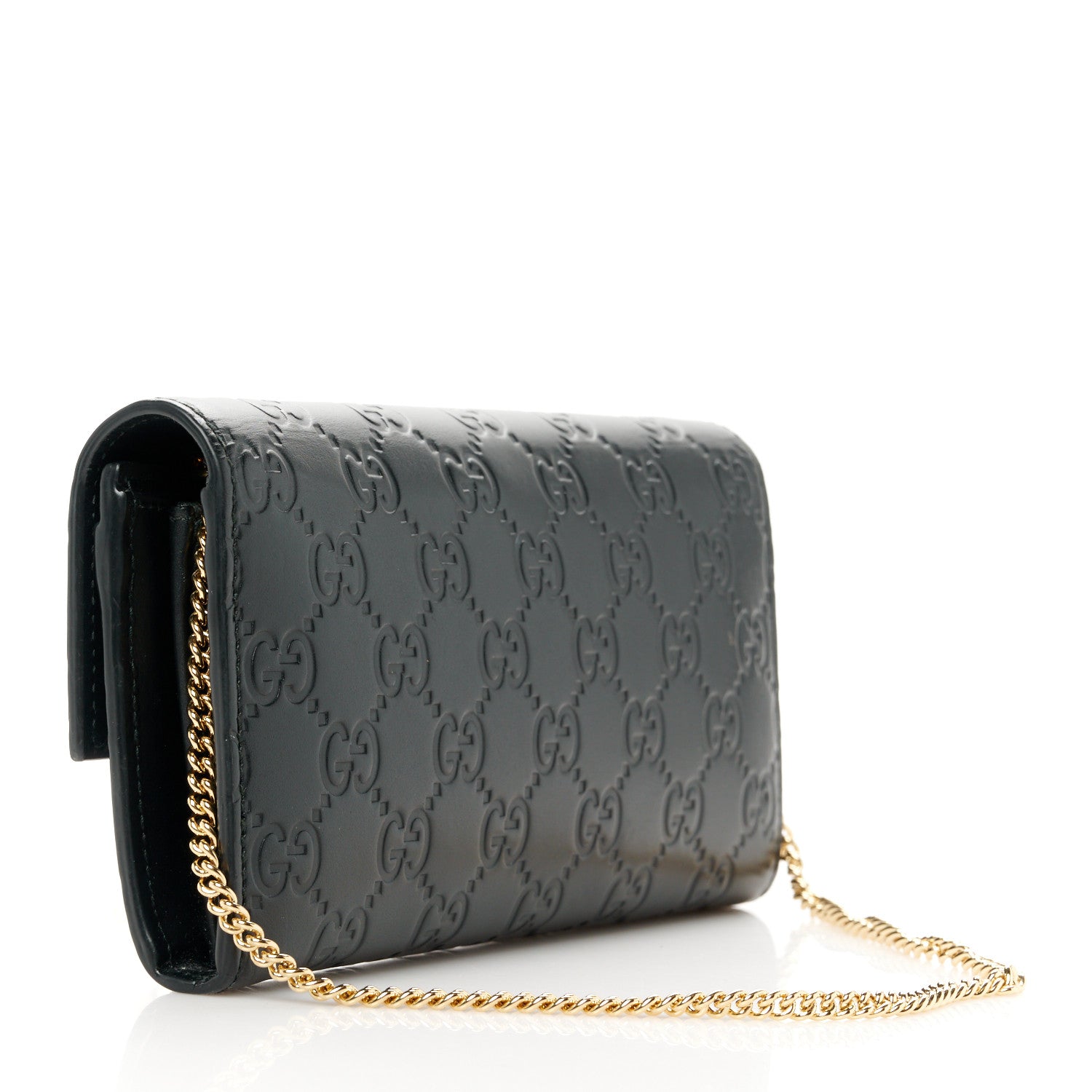 Gucci Guccissima Padlock Continental Chain Wallet Black 3 of 10