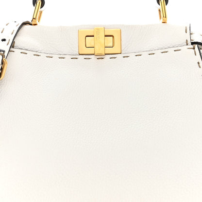 Fendi Cuoio Romano Selleria Mini Peekaboo Iconic Satchel White 9 of 11