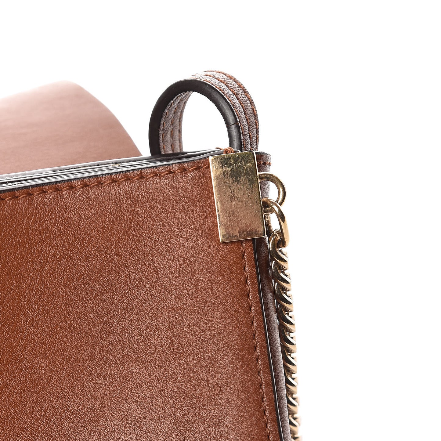 Suede Calfskin Small Faye Shoulder Bag Tobacco