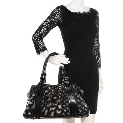 Burberry Prorsum Calfskin Studded Knight Satchel Black 2 of 9