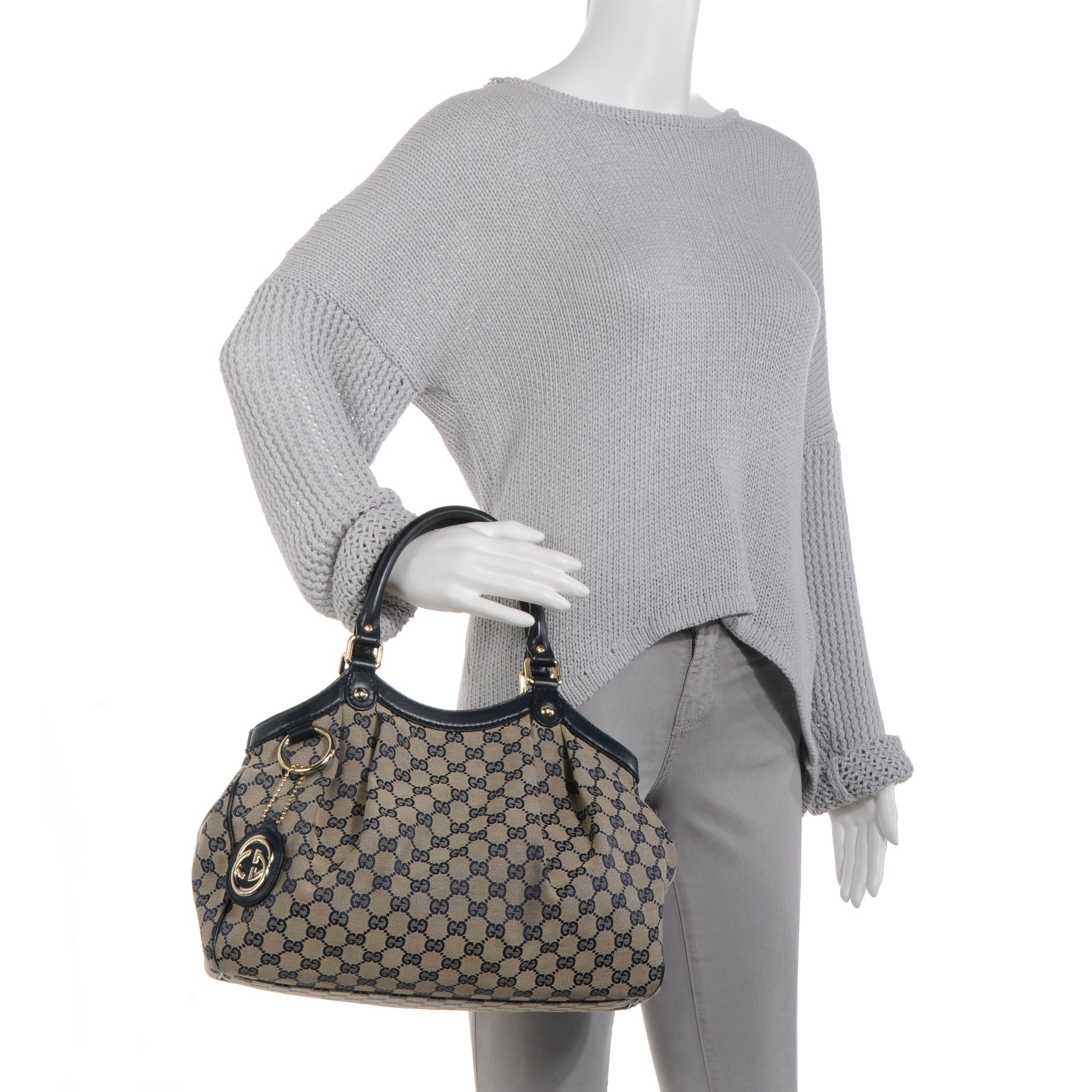 Gucci Monogram Medium Sukey Tote Navy 2 of 7