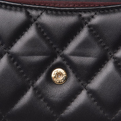 Chanel Lambskin Quilted Flap Card Holder Wallet Black 8 of 9