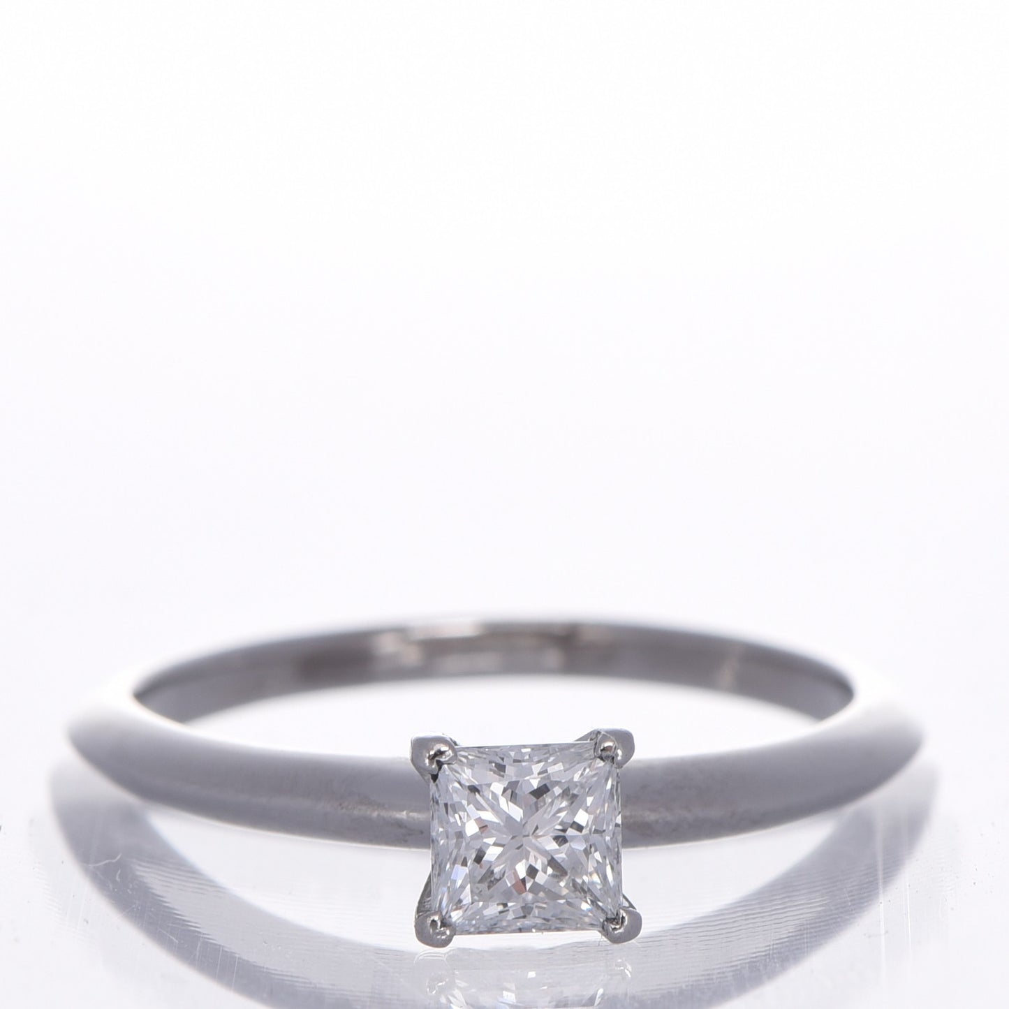 Platinum .56 ct Princess Cut Diamond Engagement Ring 8