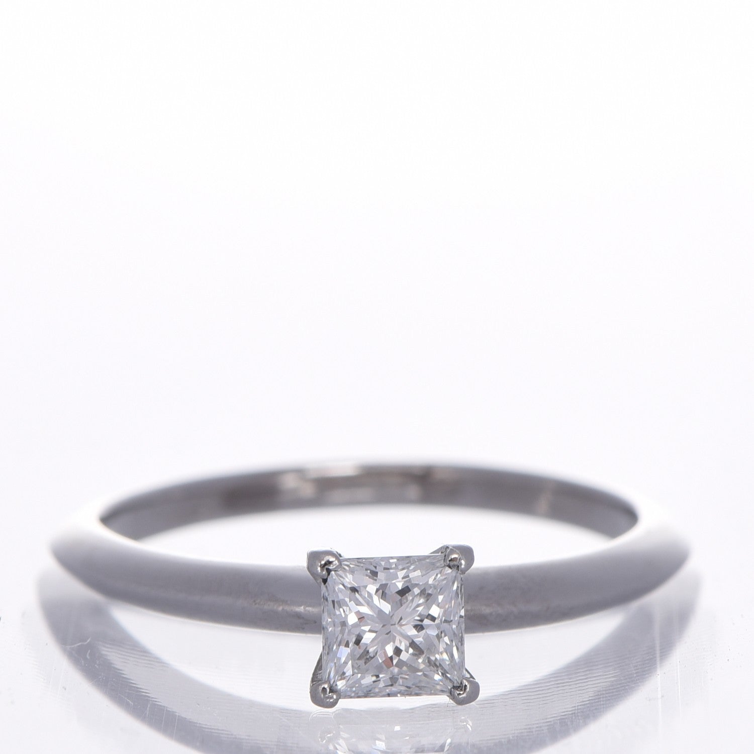 Tiffany Platinum .56 ct Princess Cut Diamond Engagement Ring 8 6 of 9