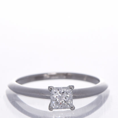 Tiffany Platinum .56 ct Princess Cut Diamond Engagement Ring 8 6 of 9