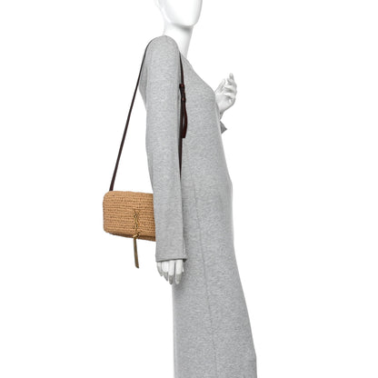 Saint Laurent Raffia Monogram Tassel Kate 99 Dark Nude 2 of 9