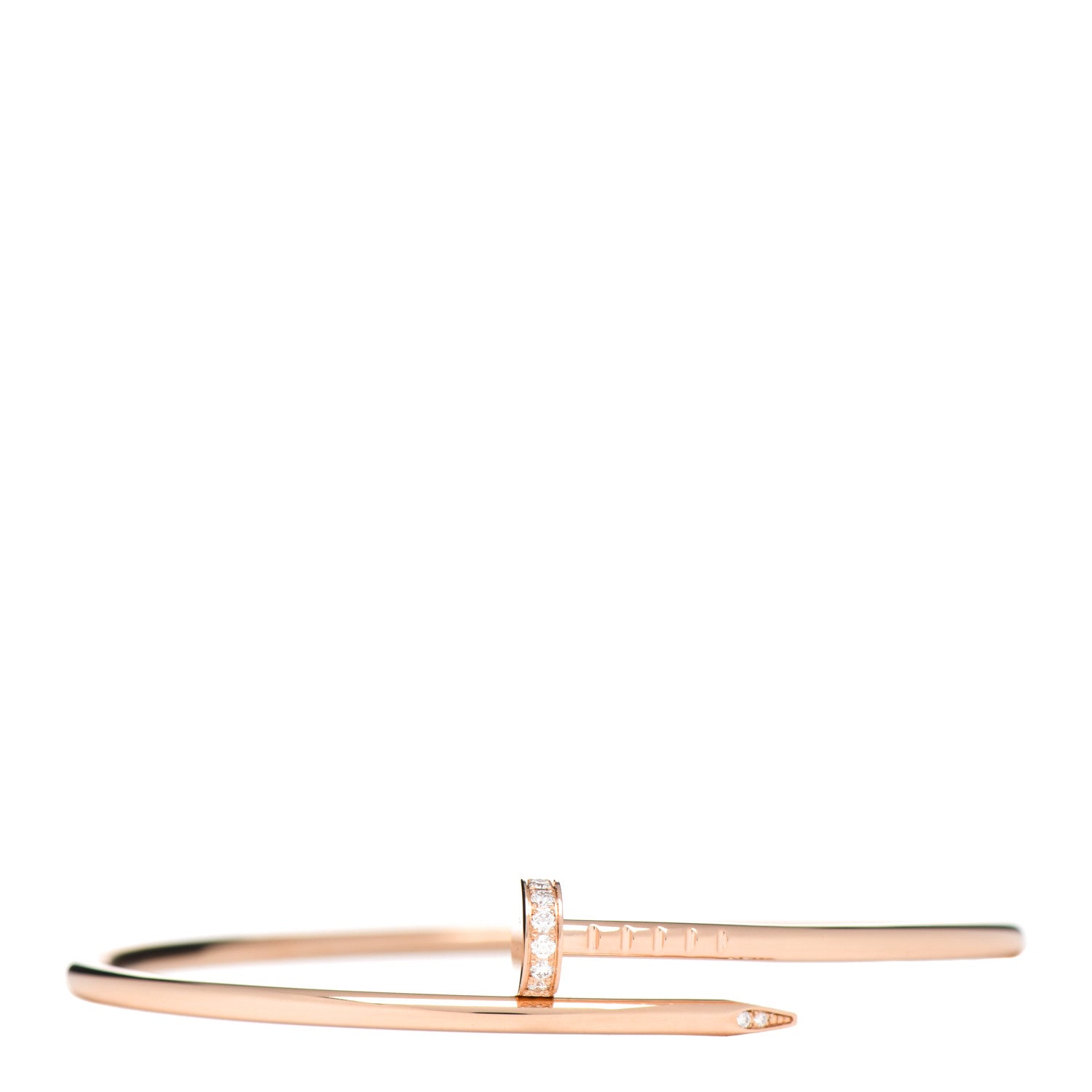 Cartier 18K Pink Gold Diamond Small Juste Un Clou Bracelet 17 1 of 5