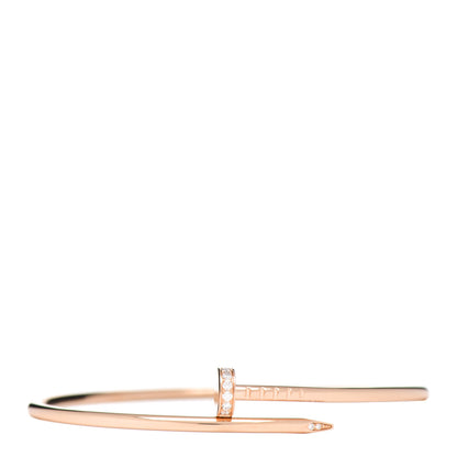 Cartier 18K Pink Gold Diamond Small Juste Un Clou Bracelet 17 1 of 5