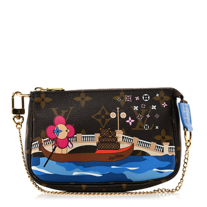 Louis Vuitton Monogram 2019 Christmas Animation Mini Venice Pochette Accessories Blue 1 of 8