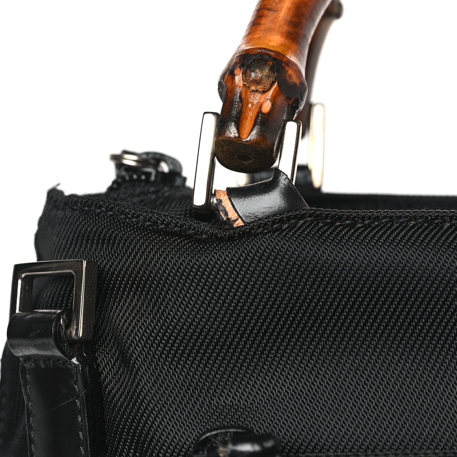 Gucci Nylon Bamboo Top Handle Tote Black 11 of 12