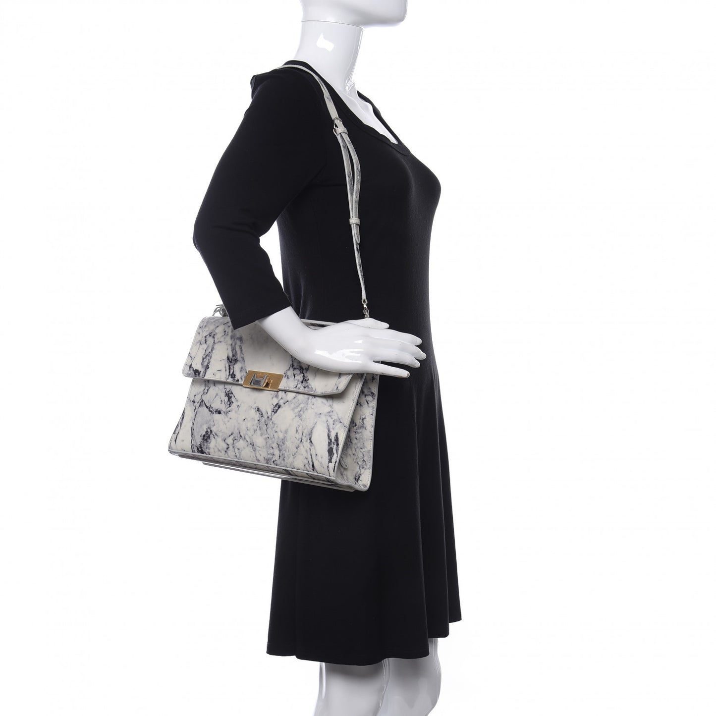 Veau Marbre Le Dix S New Cartable Briefcase Blanc Marbre Black